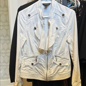 White House Black Market Women's White Utility Jacket